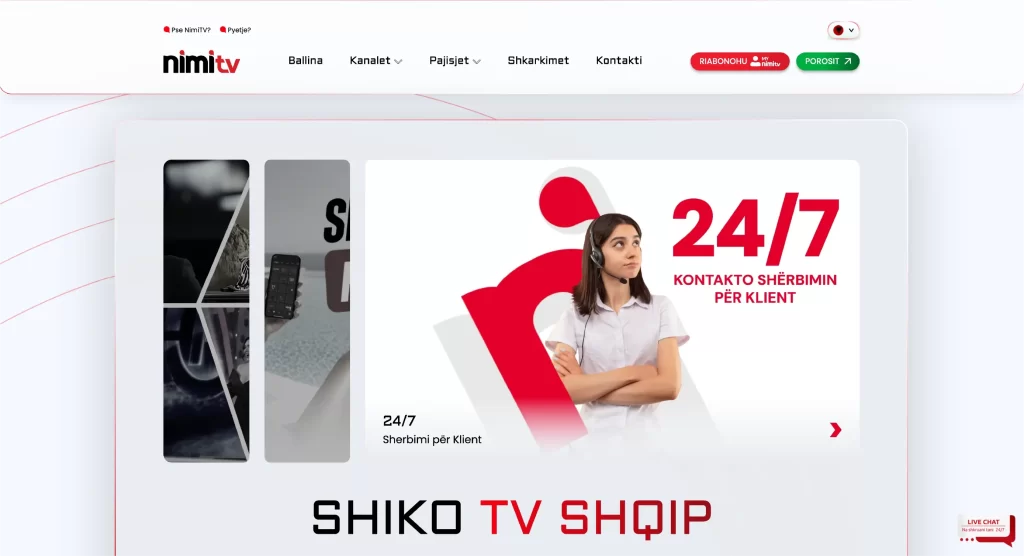 NimiTV website and portal design